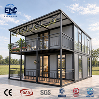 Maisons Préfabriquées de 3 Pièces Sur Mesure à l'Exportation, Container Pliable Double Aile, Bâtiment Préfabriqué