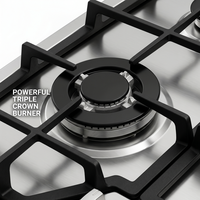 Cuisinière électrique encastrable 6 brûleurs en acier inoxydable, allumage électronique, multifonctionnelle, 36 pouces, efficacité énergétique domestique