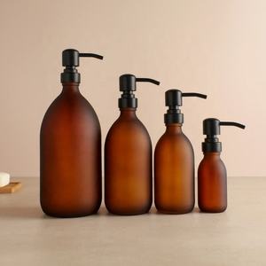 Flacon pulvérisateur à pompe en verre ambré mat <span class=keywords><strong>d</strong></span>'<span class=keywords><strong>apothicaire</strong></span> de 300ml 500ml avec étiquette personnalisée pour cuisine et salle de bain - Product Image 2