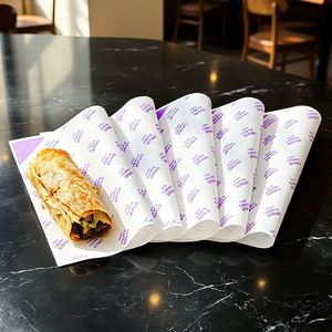 Custom Print Logo Eco-Friendly Greaseproof Food Grade Recyclable <b>Wrapping</b> <b>Paper</b> for Food Spring <b>Rolls</b> Burritos Packaging - Product Image 6