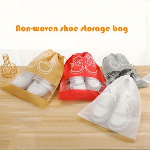Sac de rangement pour chaussures en non-tissé transparent personnalisé avec cordon de serrage, sac anti-poussière tendance pour voyage - Product Image 2