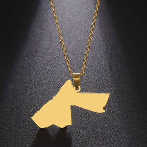 Collier en acier inoxydable en gros avec pendentif Hashemite de Jordanie plaqué or 18 carats - Product Image 3