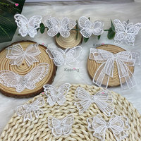 WLCP-101 fait à la main bébé bandeau fleurs arc papillon perle cristal 3D perles dentelle coupe tissu garniture ruban sacs de mariage Tulle