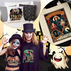 Autocollants en vinyle thermocollant Halloween Sorcière Personnages de films sœurs Patchs HTV Transferts Hocus Pocus pour T-shirts en tissu Chapeaux DIY - Product Image 4