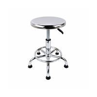 Tabouret de laboratoire réglable avec base en acier chromé et vérin à gaz pour postes de travail en laboratoire