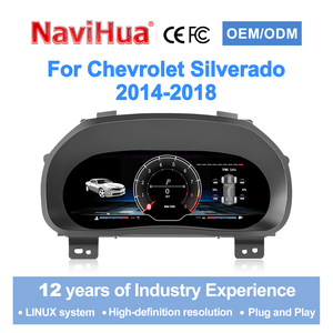 Tableau de bord numérique LCD Navihua pour voiture, cockpit virtuel, jauge automatique, Carplay pour Chevrolet Silverado GMC Sierra 2014-2018 - Product Image 1