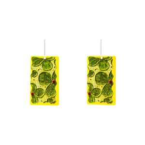 Pendientes rectangulares de acrílico con diseño de cactus, color amarillo y verde, joyería de moda bohemia, patrón de plantas para mujer - Product Image 1