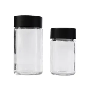 Wholesale Good Grade Shape Saffron Jar Safty Big Borosilicate Glass Tube With Black Lid