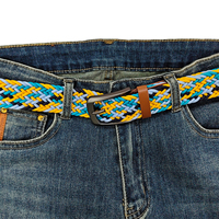 Ceinture tissée extensible colorée personnalisée, ceinture en tissu tressé élastique pour accessoires vestimentaires, vente en gros OEM pour hommes et femmes, faible MOQ