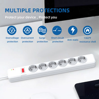 Multiprise intelligente avec protection contre les surtensions, 6/5/8 prises, protection incendie, ABS, couleur personnalisée pour prises AU/EU/US/UK