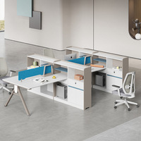 Bureaux informatiques modernes en panneaux de bois écologiques pour employés, vente en gros d'usine, 6/8 postes de travail, mobilier de bureau modulaire personnalisé