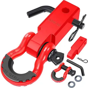 Récepteur <span class=keywords><strong>d</strong></span>'<span class=keywords><strong>attelage</strong></span> de remorque 4*4 Off-Load avec 2 \ "<span class=keywords><strong>D</strong></span> Ring Shackle Recovery Tow Hooks - Product Image 1