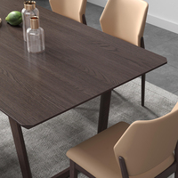 Ensemble de table à manger en bois massif avec chaises à dossier haut et comptoir rectangulaire en bois pour cuisine et salle à manger