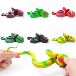 Colorful Snake Toy TPR Material Soft Toy Animal Rubber Snake Toy