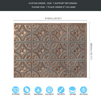 Panneaux muraux gaufrés artistiques 3D modernes Plafonds en PVC en cuivre résistant aux intempéries pour décoration intérieure Carreau de plafond PLB10 étanche