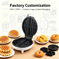 Mini gaufrier électrique et grille-pain à sandwichs avec plaques antiadhésives et extérieur froid au toucher pour usage domestique et extérieur