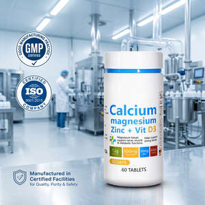 Compresse di Calcio, Magnesio, Zinco e Vitamina D3 a Marchio Privato per il Supporto Nervoso, <span class=keywords><strong>Vitamine</strong></span> Naturali per Bambini, <span class=keywords><strong>60</strong></span> Compresse/Flacone - Product Image 5
