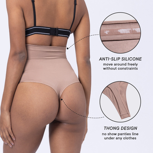 Perizoma a vita alta a forma di perizoma a forma di elastico per intimo mutandine modellanti per il corpo senza soluzione di continuità da donna - Product Image 4