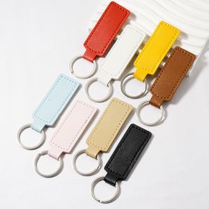 Rectangle PU Leather Laser Engraving Keychains with <b>Rings</b> Car <b>Key</b> <b>Ring</b> Holder Blanks <b>Key</b> Chains for Stamping DIY Crafts - Product Image 1