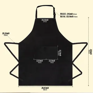 2024 사용자 정의 로고 현대 블랙 폴리 에스테르 100% 면 방수 성인 요리사 이발소 홈 bq 작업 앞치마