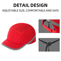 Gorras de seguridad transpirables desmontables al por mayor con protección para la cabeza, reflectantes, para construcción, con malla, antichoque
