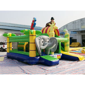 EN14960 tarafından onaylanmış slayt ile 18 'x 17 'safari dünya çocuklar şişme oyun parkı şatosu çin şişme en iyi malzemeden yapılmış - Product Image 2