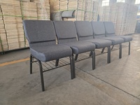 Sillas de Iglesia Modernas y Duraderas de Tela y Metal para Escuelas, Cines, Hospitales, Muebles de Teatro Apilables
