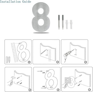 Noir personnalisé bricolage maison vis dissimulées fixation porte signe plaque numéros de maison - Product Image 2