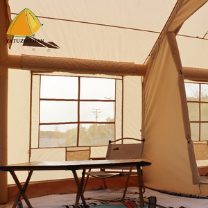 Usine personnalisée pas cher grande 12.96 carré portable camping en plein air <span class=keywords><strong>toile</strong></span> imperméable ou Oxford famille tente gonflable - Product Image 3