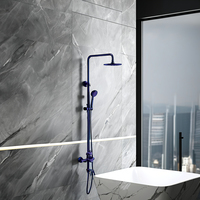 Ensemble de douche pluie en acier inoxydable 304 avec mitigeur à poignée unique et pommeau de douche carré pour salle de bain familiale et hôtel