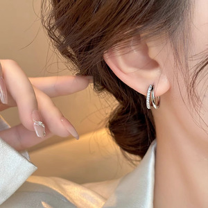 Orecchini a Cerchio a Doppio Strato per Donne, Gioielli Geometrici Minimalisti per l'Ufficio, Accessori di Moda - Product Image 5
