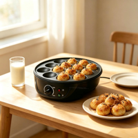 Machine à crêpes et pancakes compacte, antiadhésive, de qualité alimentaire, avec température réglable et protection contre la surchauffe, pour la cuisine DIY, avec styles de plaques sélectionnables
