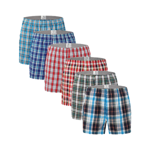 Boxers mi-hauts pour hommes en tissu tissé à carreaux Spandex/Coton, de qualité supérieure, séchage rapide - Product Image 4
