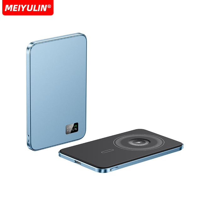 Qi2 10000mAh High Capacity Wireless Power Bank Charger Aluminum 3-in-1 15W Magnetic Battery Pack for iPhone Type-C 3A