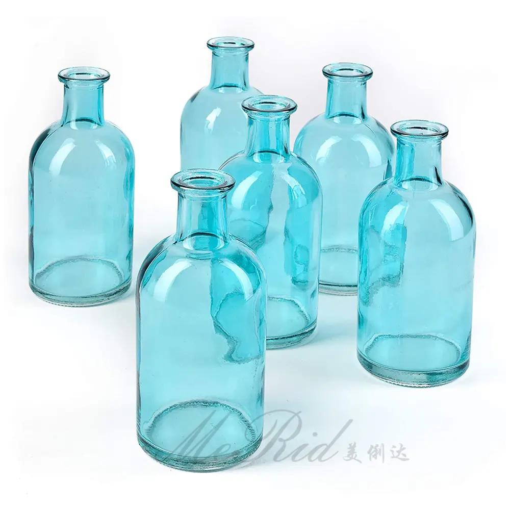 Vasos de vidro transparente para decoração, venda por atacado, vasos de vidro transparente, jarro de flores, embalagem em formato redondo