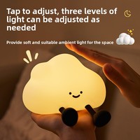 Veilleuse en silicone en forme de nuage avec minuterie, lumière chaude multicolore pour chambre à coucher, chambres d'enfants, allaitement des bébés