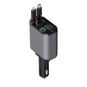 Câble de chargeur de téléphone rétractable à charge rapide Chargeur de TYPE-C Adaptateur de chargeur de voiture USB