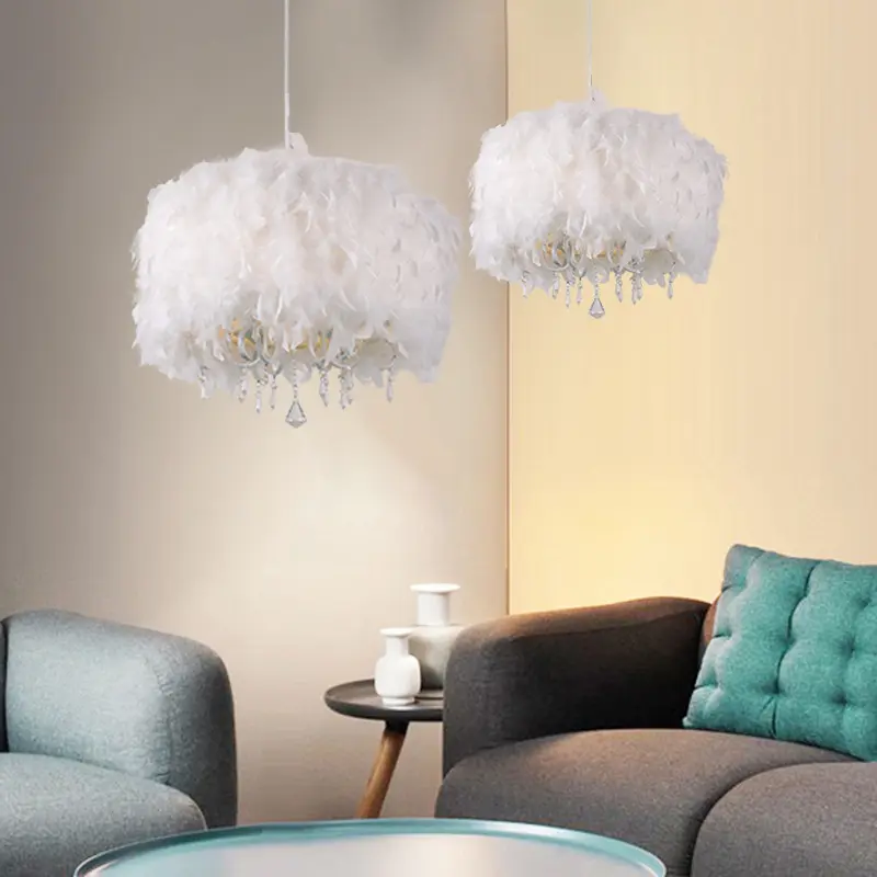 Woonkamer Kamer Eenvoudige Moderne Decoratieve Kroonluchter Persoonlijkheid Creatieve Slaapkamer Led Feather Kroonluchter