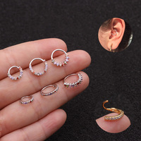 YW Cincin Tindik Hidung, Perhiasan Cincin Tindik Hidung Tulang Rawan Telinga Baja Bedah