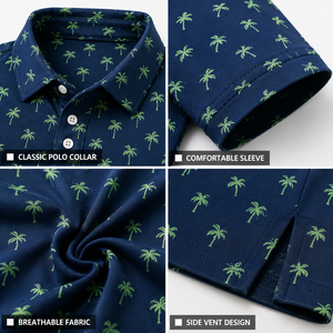 Polo de Golf Personalizado Premium para Hombre, Color Azul Marino, con Tecnología de Absorción de Humedad, Marca Privada, Ropa Corporativa OEM - Product Image 3