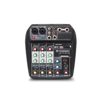 ELM AI-4 Contrôleur d'interface USB 4 canaux pour système de mixage audio mini karaoké domestique, noir, universel, en plastique