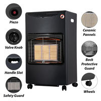 Chauffage au gaz portable d'intérieur pliable, type armoire, avec 3 niveaux de chaleur, raccords de tuyau et régulateur pour maison, bureau, garage