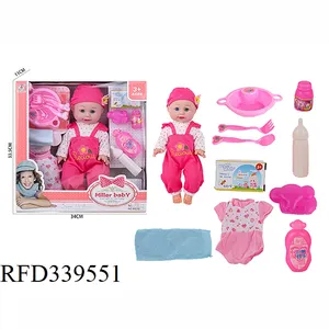 Mô Phỏng Baby Doll Kids Giả Vờ Chơi Đồ Chơi Bộ Búp Bê Vinyl 14 Inch Cho Trẻ Em