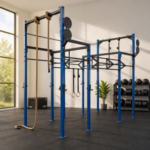 Factory Custom 4 Bay Outdoor CF Freestanding <strong>Squat</strong> <strong>Rack</strong> Rig Gym Monkey <strong>bar</strong> <strong>Pull</strong> <strong>up</strong> Cross Fitness Rig - Product Image 1