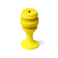 Jouet pour chien en caoutchouc naturel durable, distributeur interactif de friandises résistant aux morsures pour l'entraînement dentaire et la mastication, pour les races moyennes