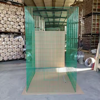 Cage à poules pliable portable en fil de fer galvanisé de haute qualité, revêtement PVC, couleur antirouille, avec portes latérales et supérieure