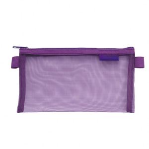 Purple Large-Capacity Pencil case Transparent Mesh Stationery <b>Bag</b> Custom logo Color Stationery Document <b>Bag</b> for Student - Product Image 1