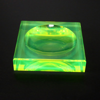 Bol à bonbons en acrylique vert néon épais et luxueux pour la décoration de la maison, bol de service décoratif, bols à bonbons super cristallins