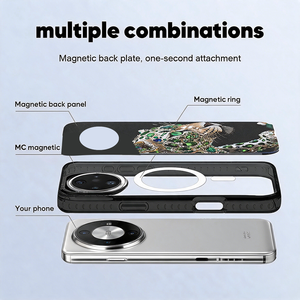 Étui de téléphone magnétique pour <span class=keywords><strong>Huawei</strong></span> Mate 80 Pro Max P30 Pro avec anneau magnétique interchangeable, <span class=keywords><strong>coque</strong></span> de téléphone antichoc en PC transparent de 1,8 mm - Product Image 6