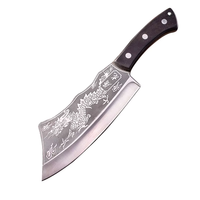 Couteau de boucher en acier inoxydable forgé à haute teneur en carbone à la main avec manche en bois